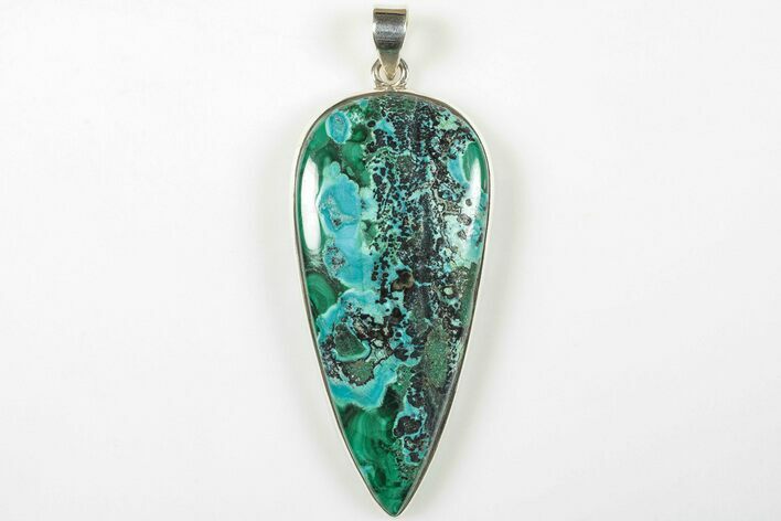 Vibrant Malachite & Chrysocolla Pendant - Sterling Silver #205800